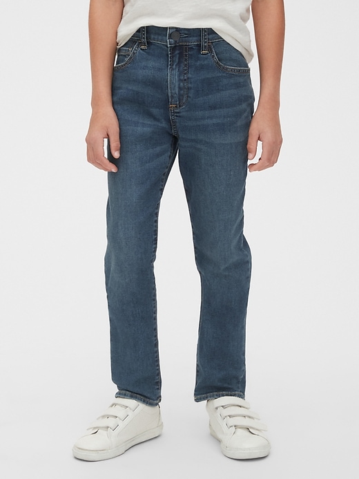 1 of 8 showing, with the color dark wash of product Kids Athletic Taper Fit Jeans with Washwell™