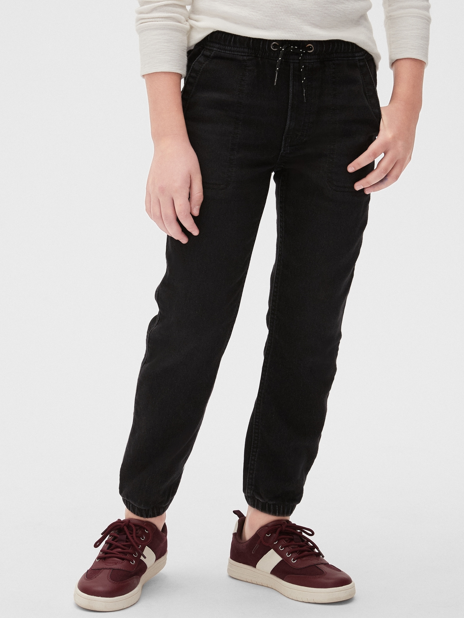 denim joggers black