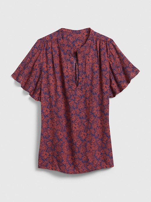 1 of 8 showing, with the color pink floral of product Print Popover Top