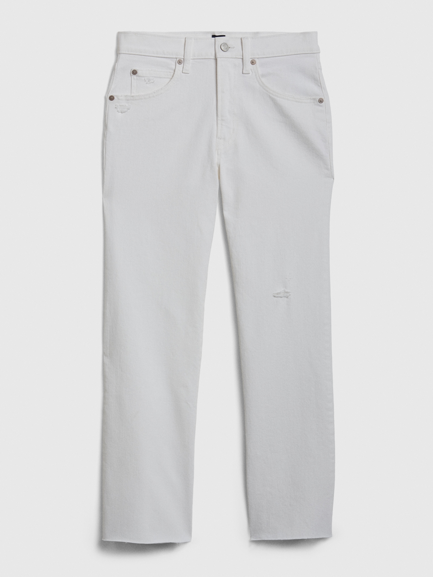white flare ankle jeans