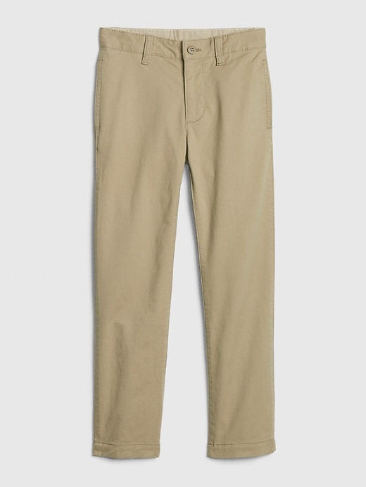 2 of 8 showing, with the color khaki of product Kids Uniform Relaxed Fit Khakis with Gap Shield