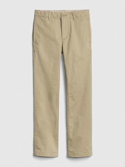 2 of 8 showing, with the color khaki of product Kids Uniform Straight Khakis with Gap Shield