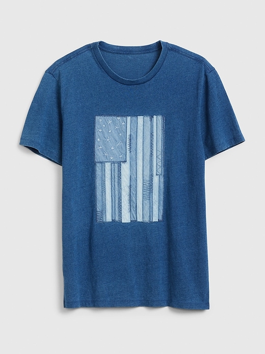 1 of 8 showing, with the color dark indigo of product Graphic T-Shirt