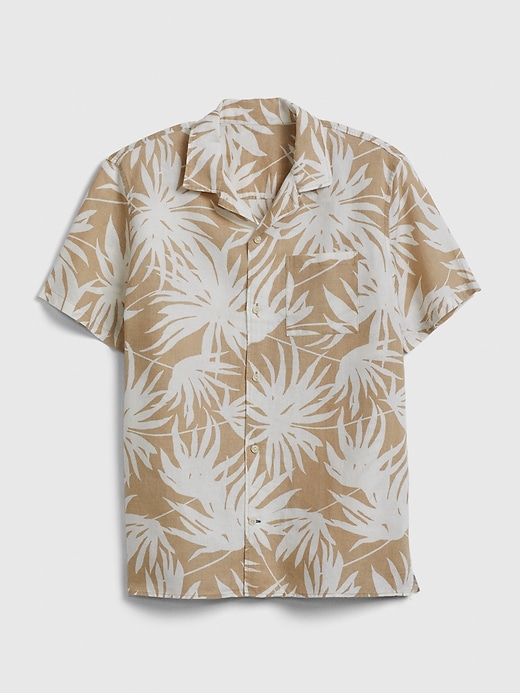 1 of 8 showing, with the color khaki of product Resort Print Shirt