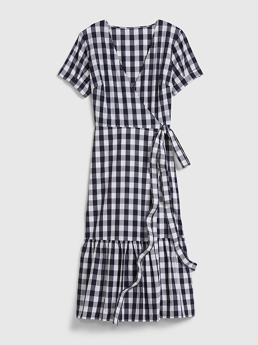 Image number 1 showing, Gingham Wrap Midi Dress