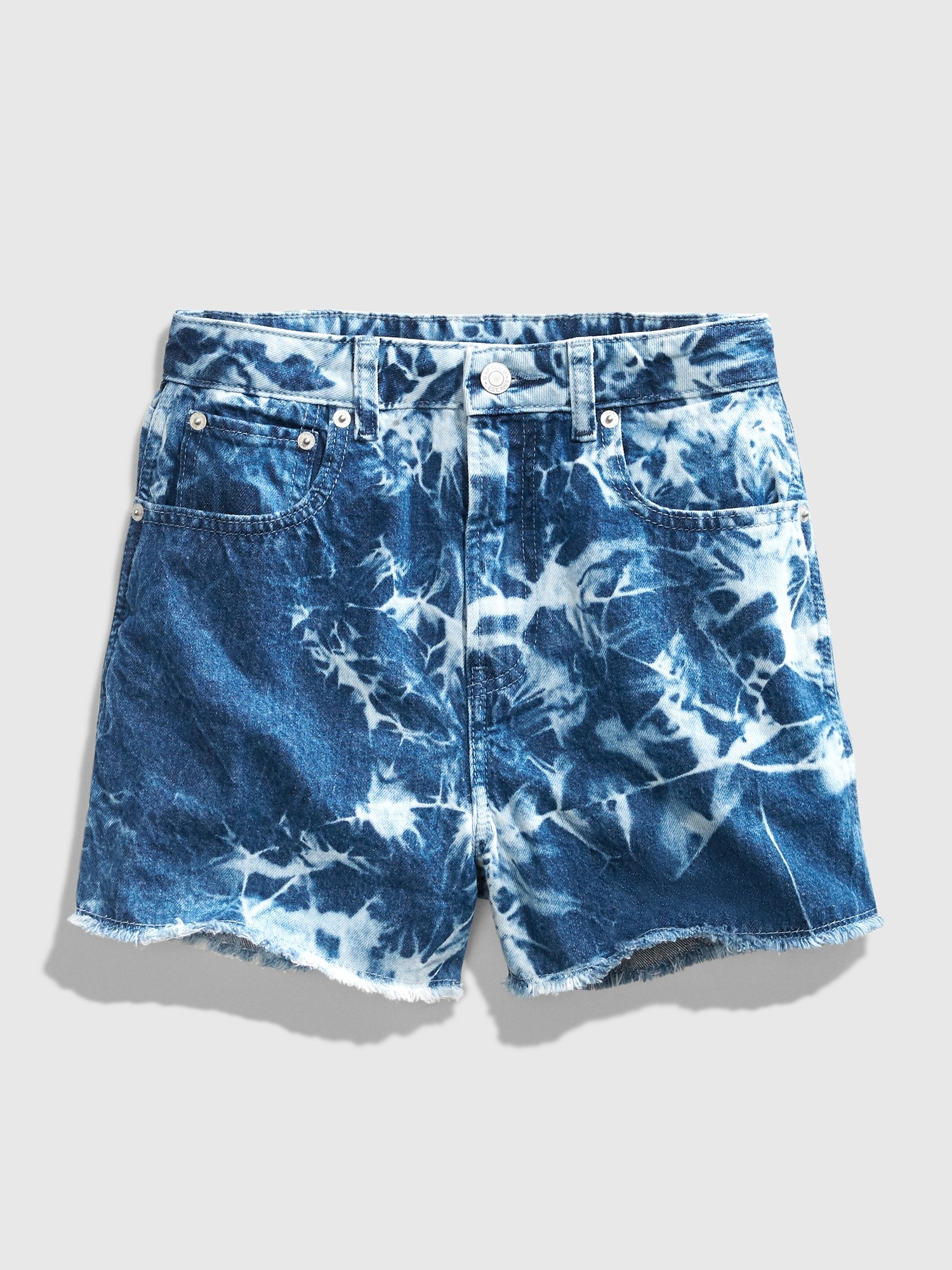 tie dye jean shorts