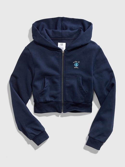 1 of 8 showing, with the color dark night of product Teen Crop Full-Zip Hoodie