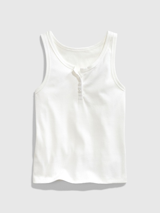 View large product image 1 of 1. Teen Cropped Henley Tank Top