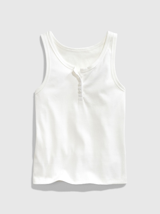 View large product image 1 of 1. Teen Cropped Henley Tank Top