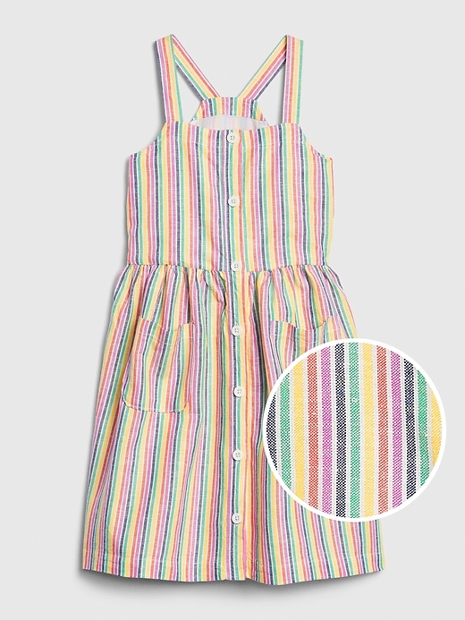 Image number 1 showing, Kids Rainbow Stripe Dress