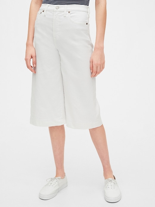 Image number 3 showing, High Rise Culotte Jeans