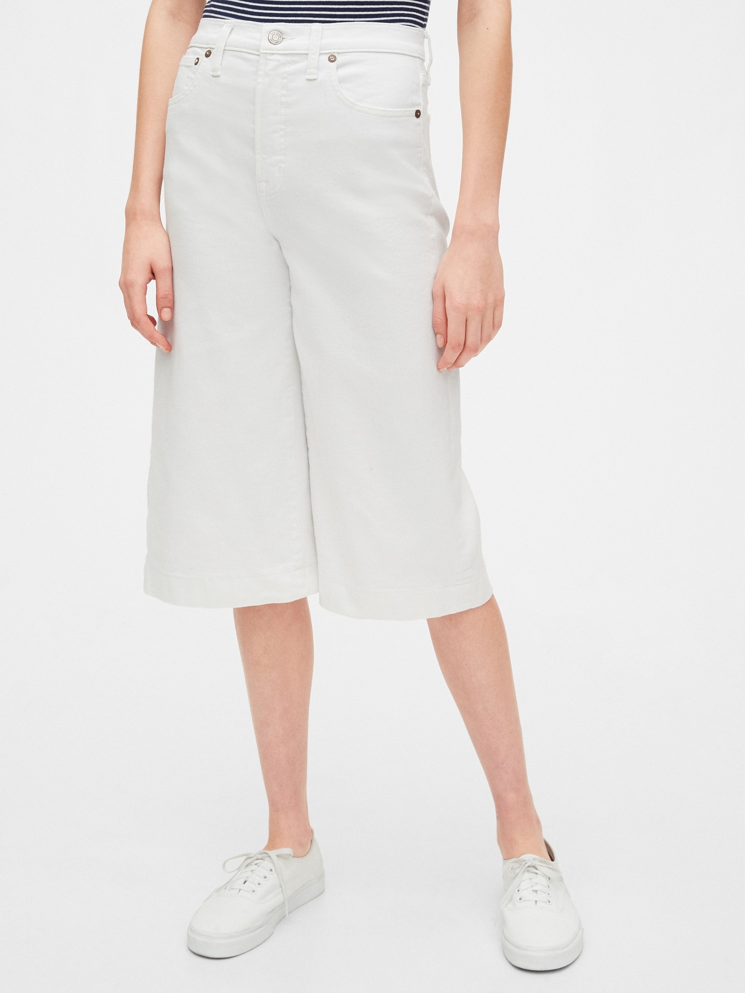 high rise culotte jeans