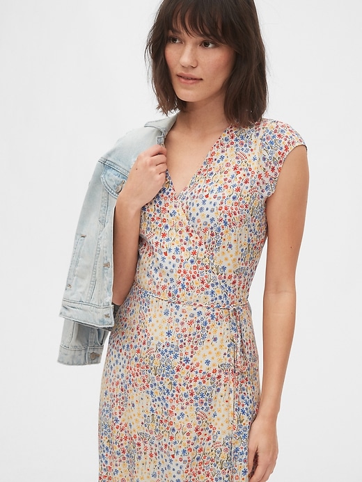 gap side button wrap dress