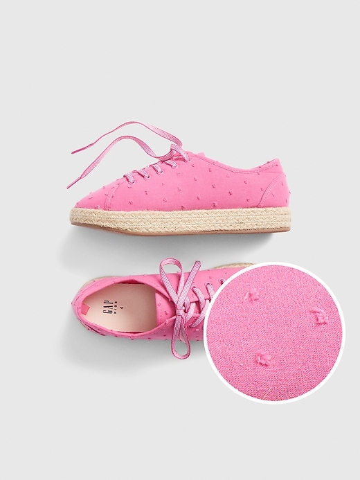 1 of 8 showing, with the color neon impulsive pink of product Kids Pink Espadrille Sneakers