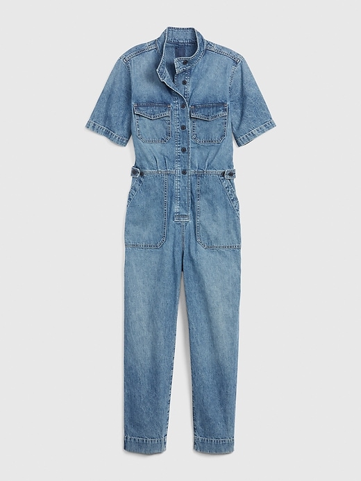 Image number 1 showing, Utility Denim Jumpsuit with Washwell&#153