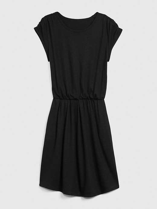 Image number 1 showing, Short Sleeve Pleated Waist Dress