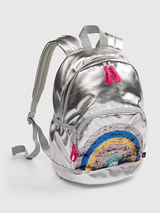 Image number 2 showing, Kids Flippy Sequin Graphic Rainbow Junior Backpack