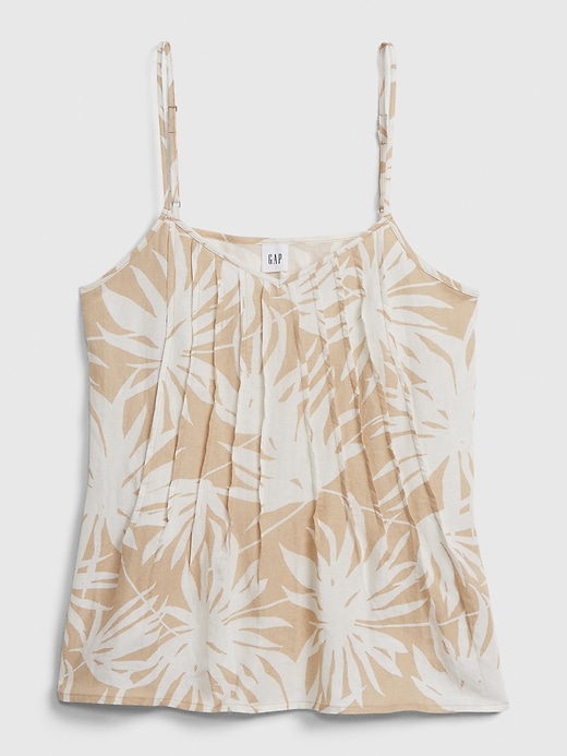 1 of 8 showing, with the color tan palm print of product Pintuck Cami