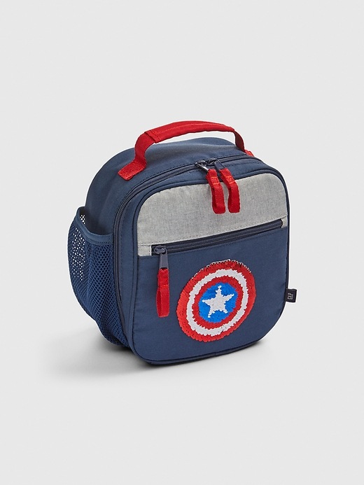 Image number 1 showing, GapKids &#124 Marvel Flippy Sequin Captain America Lunchbag