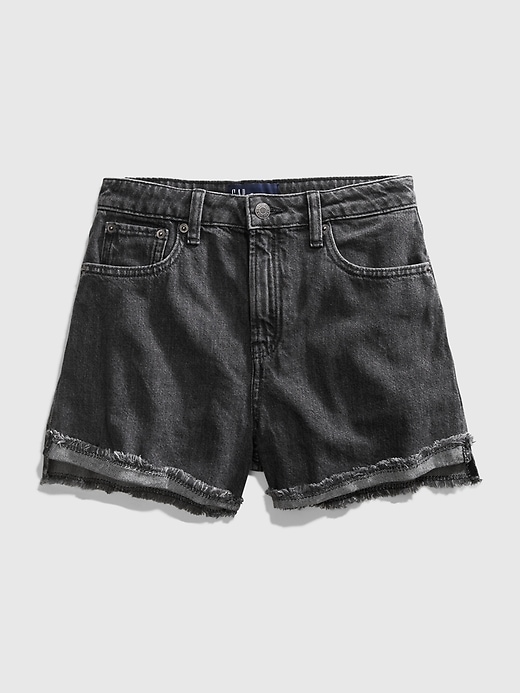 1 of 8 showing, with the color black wash of product Teen Black Denim Shorts