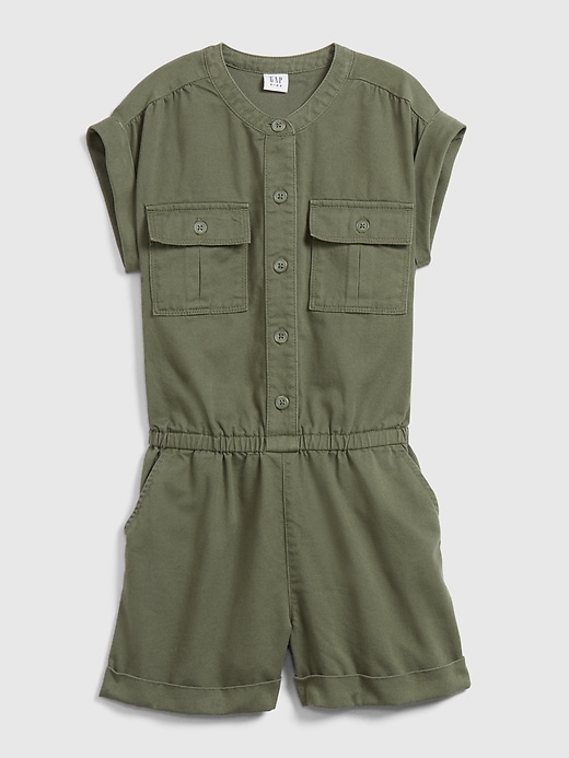 1 of 8 showing, with the color desert cactus of product Kids Utility Rompers