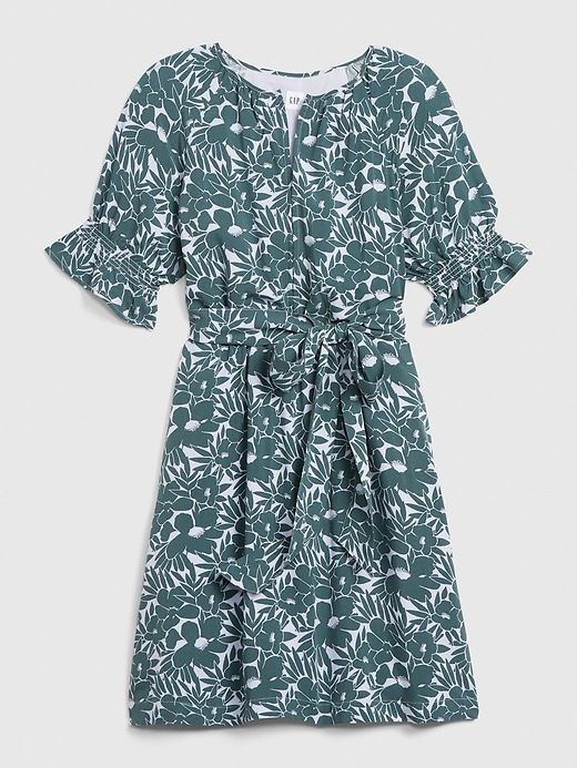 View large product image 1 of 1. Short Ruffle Sleeve Print Dress