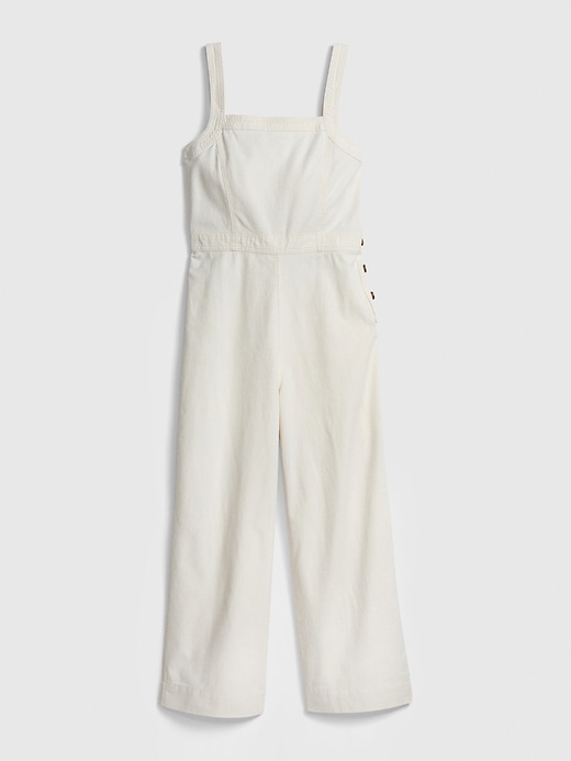View large product image 1 of 1. Apronneck Jumpsuit in Linen-Cotton