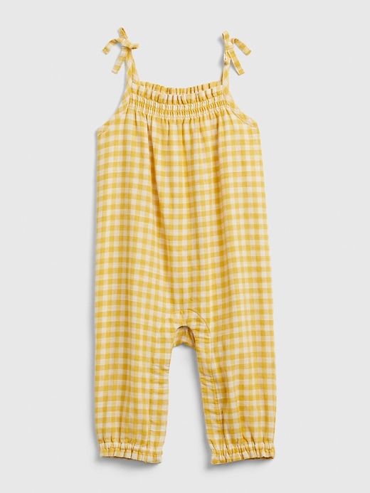 1 of 8 showing, with the color gold wash of product Baby Gingham One-Piece