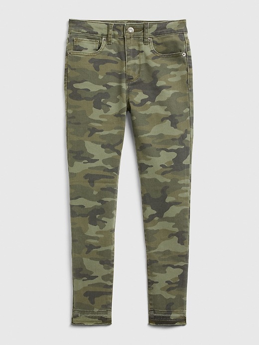 Kids High Rise Ankle Camo Jeggings with Stretch