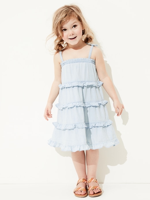 Image number 4 showing, Toddler Denim Tiered Dress