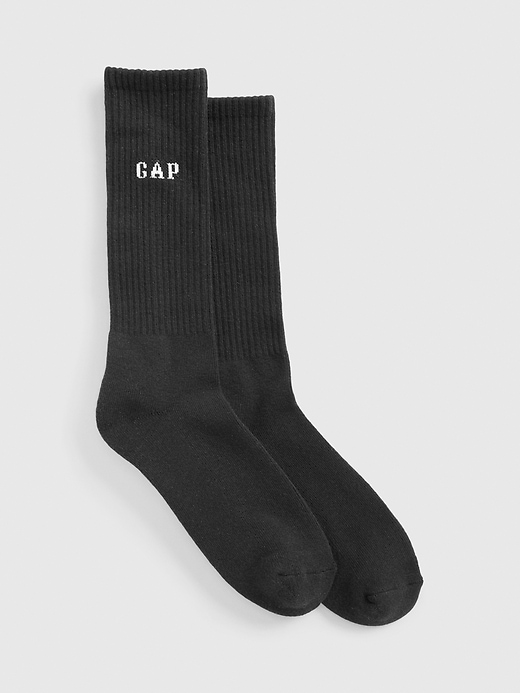 1 of 8 showing, with the color true black of product Gap Logo Crew Socks