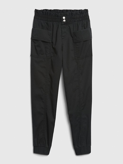 1 of 8 showing, with the color black of product Kids High-Rise Utility Joggers