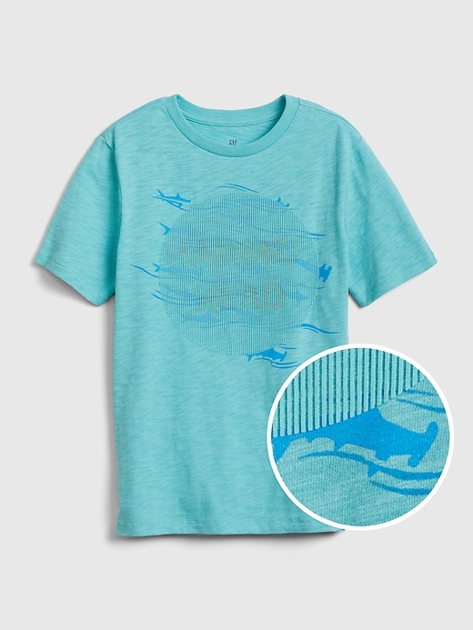 1 of 8 showing, with the color new malachite of product Kids 3D Hologram Graphic T-Shirt