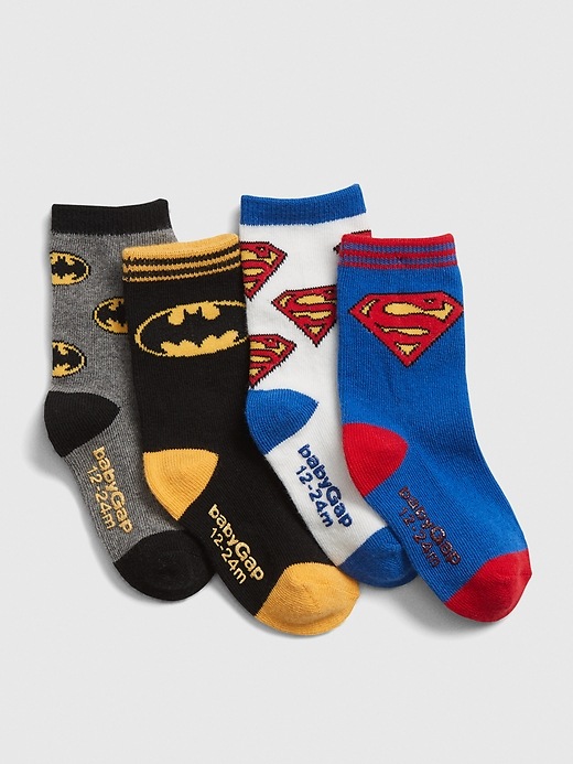View large product image 1 of 1. babyGap &#124 DC&#153 Superhero Crew Socks (4-Pack)
