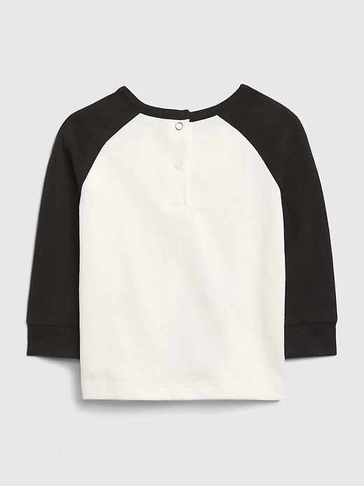 2 of 8 showing, with the color ivory frost of product Baby Organic Cotton Long Sleeve Graphic T-Shirt