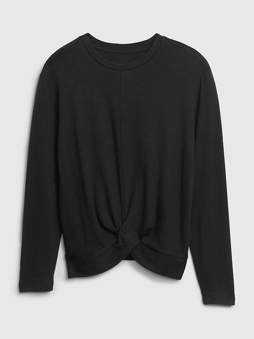 1 of 8 showing, with the color true black of product Kids Softspun Twist Front Shirt