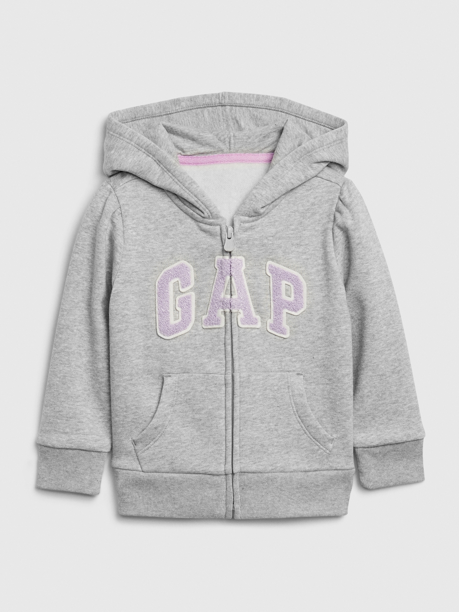 Gap Toddler Recycled Gap Logo Hoodie gray. 1