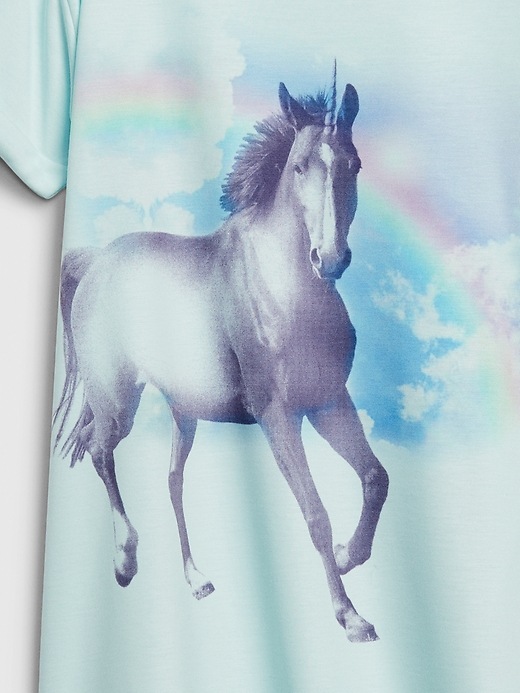 Image number 2 showing, Kids Unicorn T-Shirt PJ Dress