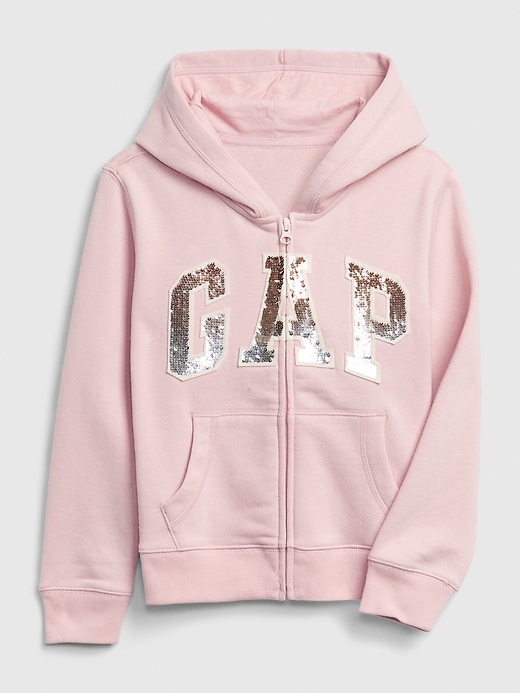 View large product image 1 of 1. Kids Flippy Sequin Gap Logo Hoodie
