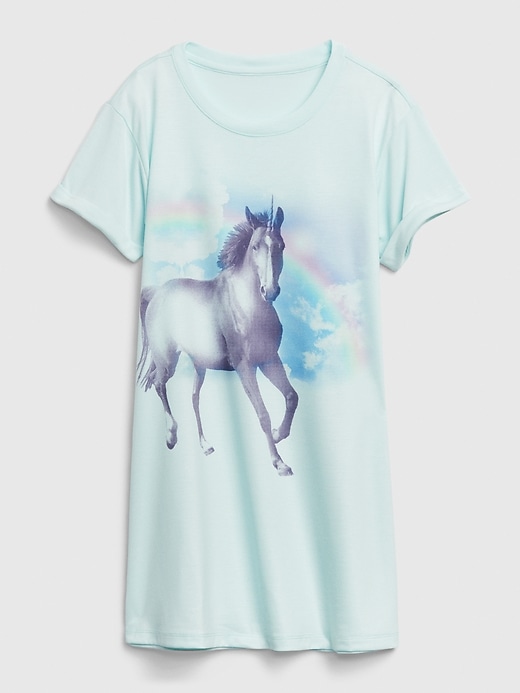 Image number 1 showing, Kids Unicorn T-Shirt PJ Dress
