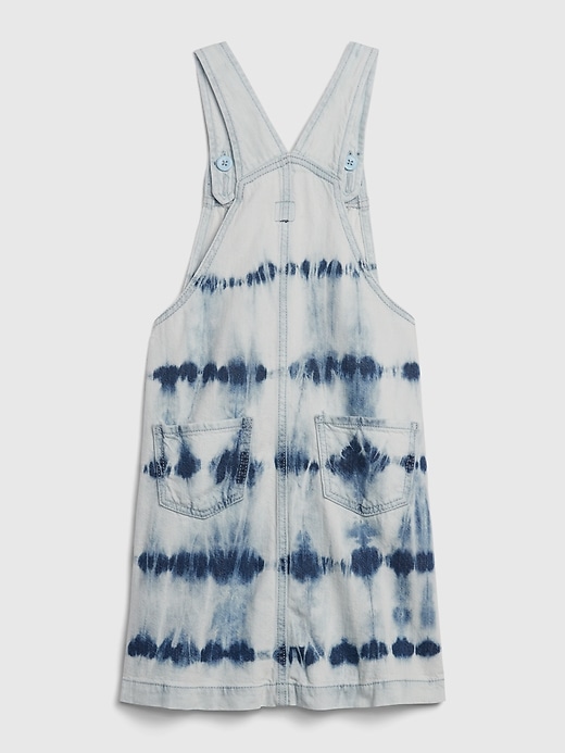 2 of 8 showing, with the color blue indigo tie dye of product Kids Denim Tie-Dye Skirtall