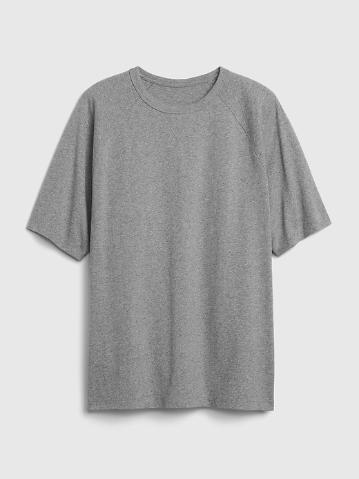 2 of 8 showing, with the color heather grey of product Easy Heavyweight Raglan T-Shirt