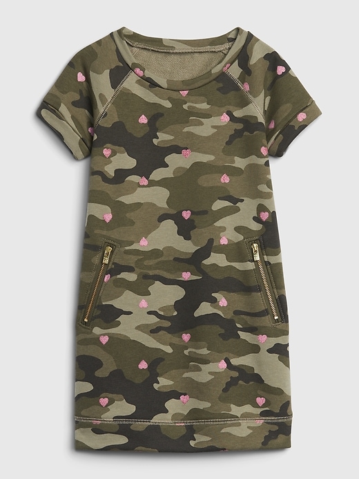 1 of 8 showing, with the color camouflage of product Toddler Sweatshirt Dress