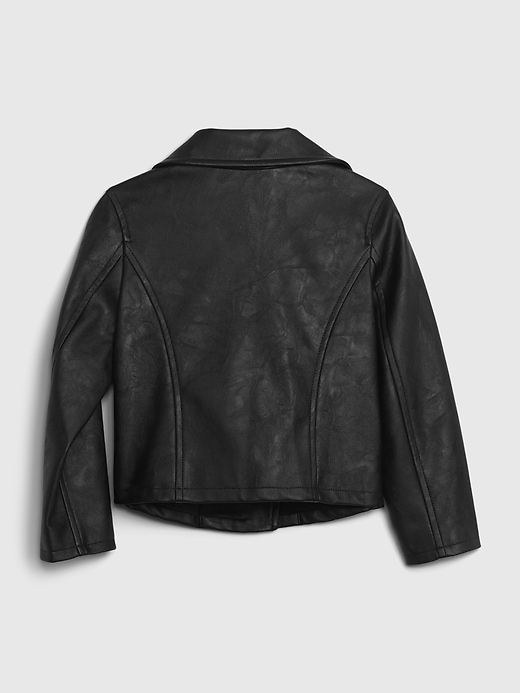 Image number 2 showing, Toddler Faux Leather Moto Jacket
