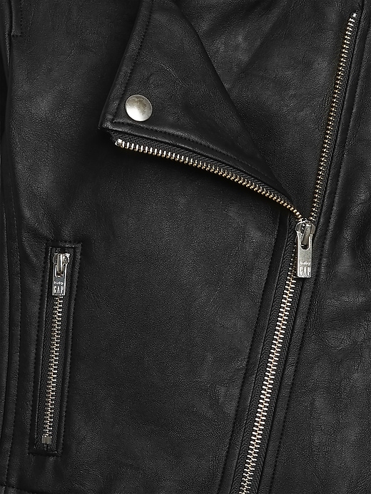 Image number 3 showing, Toddler Faux Leather Moto Jacket