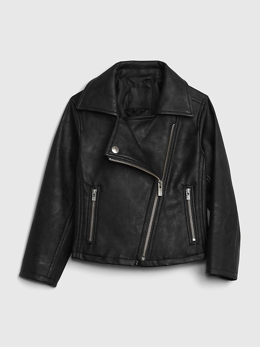 Image number 1 showing, Toddler Faux Leather Moto Jacket