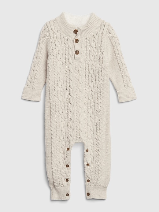 View large product image 1 of 1. Baby Knit Long Sleeve One-Piece