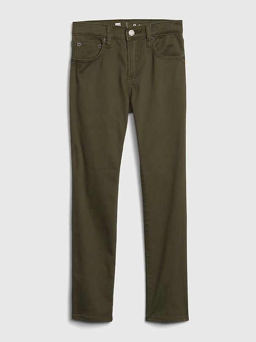 1 of 8 showing, with the color army jacket green of product Kids Soft Wear Slim Jeans with Washwell™