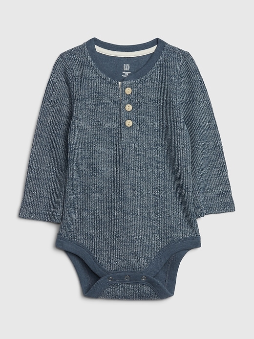 Image number 1 showing, Baby Henley Long Sleeve Bodysuit