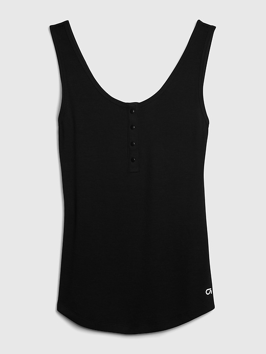 Image number 7 showing, GapFit Supersoft Henley Ribbed Tank Top